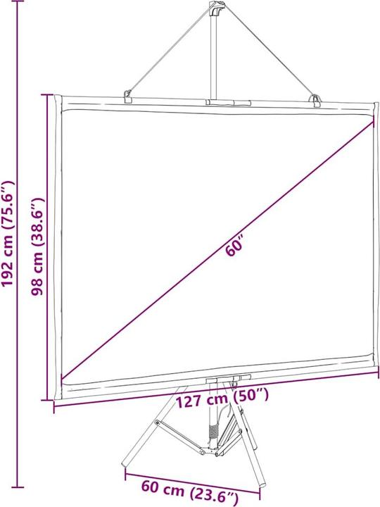 Image du produit VidaXL Écran de projection avec trépied 60 pouces 4:3 Écran de projection (60", 4:3)