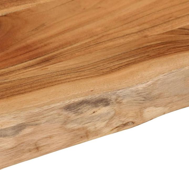 Immagine prodotto VidaXL Scaffale da parete rettangolare con bordo ad albero, scaffale da ufficio in legno massiccio di (40 x 2,5 x 2,5 cm)