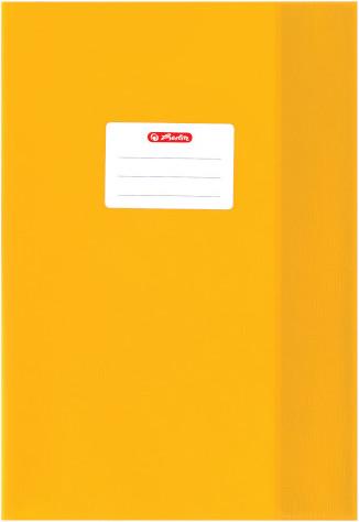 Actual product image Herlitz File protector DIN A4, embossed (raffia), PP, yellow with glued-on inscription label (A4)