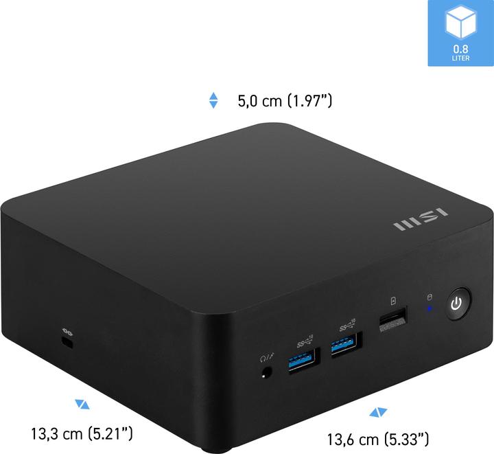 Image du produit MSI Cubi NUC 1MG (sans système d'exploitation) (Intel Core 5 120U, 8 Go, 512 Go, Intel UHD Graphics)