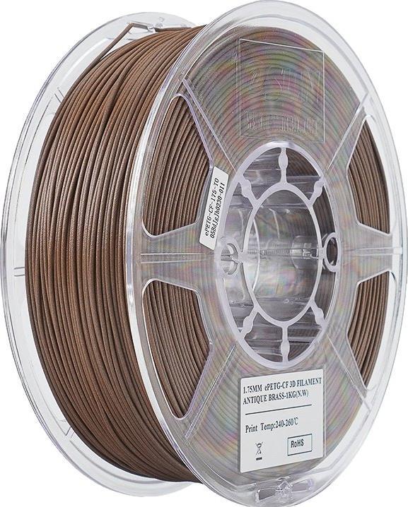 Image du produit eSUN ePETG-CF Filament carbone laiton antique 1.75mm 1Kg (PETG, 1.75 mm, 1000 g, Marron)