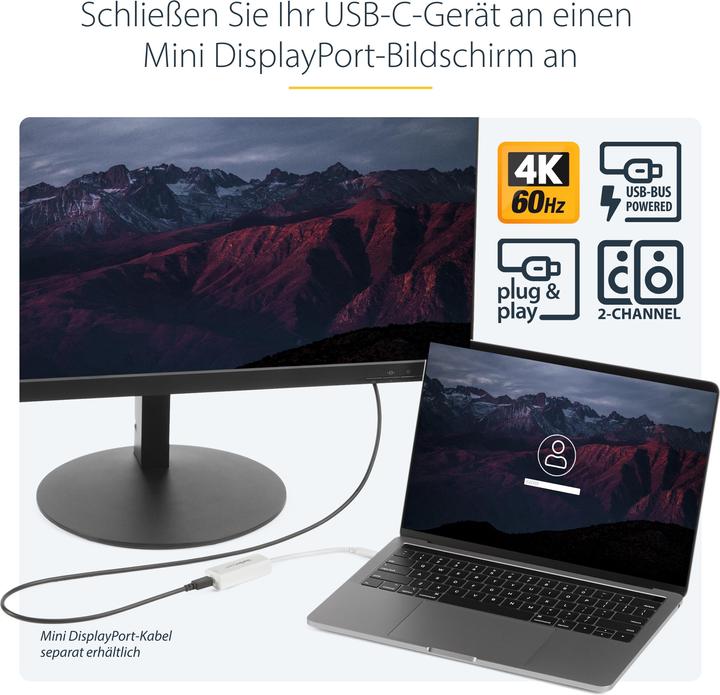 Immagine prodotto StarTech USB-C zu Mini DisplayPort (Mini DP, 6 cm)