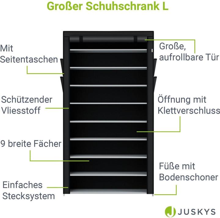 Actual product image Juskys Shoe cabinet (88 x 160 x 28 cm)