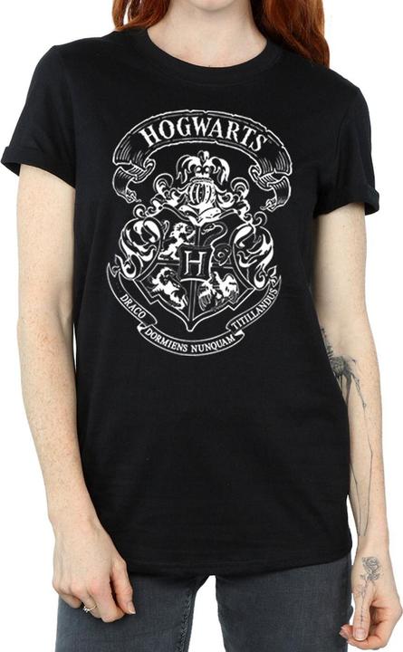 Image du produit T-shirt boyfriend en coton avec écusson de Poudlard Femmes/Ladies (S)