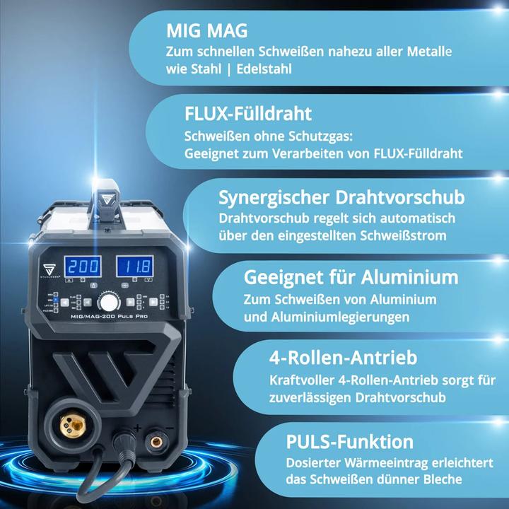 Actual product image Stahlwerk Welding machine MIG MAG 200 Pulse Pro IGBT shielding gas combi device with 200 A