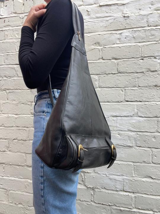 Only-Bags.Store Dicker schwarzer Lederrucksack