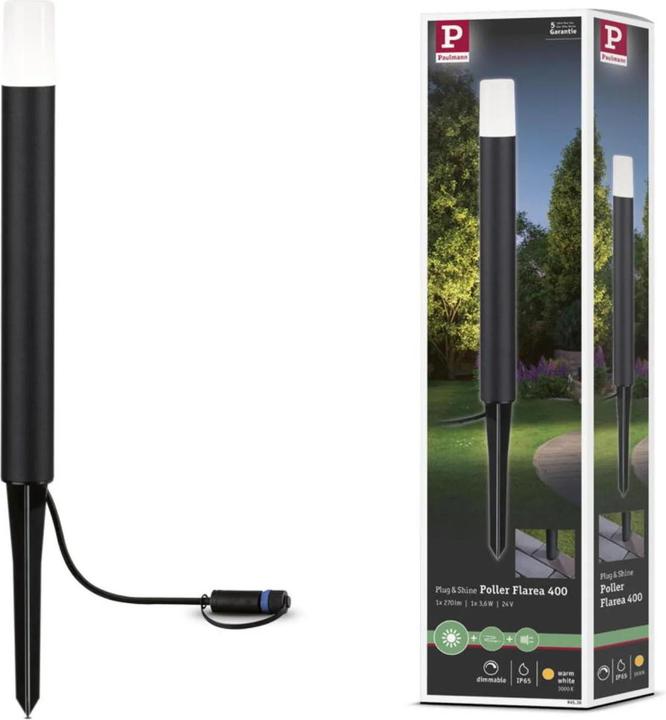 Actual product image Paulmann Socket light Plug & Shine Flarea 40 cm 3000 K, extension (270 lm, IP65)