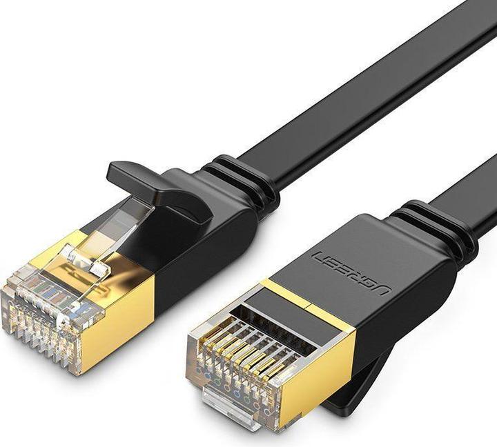 Ugreen NW106 Ethernet RJ45 Plochý síťový kabel, Cat.7, STP, 3m (černý) (STP, CAT7, 3 m)