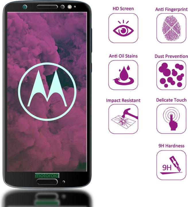Actual product image Nalia (2-pack) Protective glass (2 Piece, Motorola Moto G6)