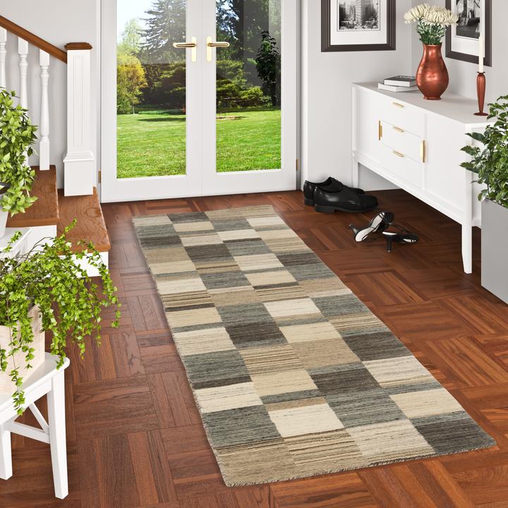Actual product image Pergamon Natur Wolle Teppich Gabbeh Esta Läufer (90 x 160 cm)