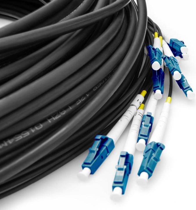 Actual product image Digitus Pre-assembled Fiberglass Universal Breakout Cable, Multi Mode OS2, 12 Fibers, LC/UPC - LC/UPC (LSOH, CAT6, 100 m)