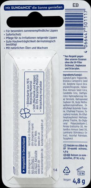 Produktbild dm Sundance Lippenpflege Sensitiv LSF 50