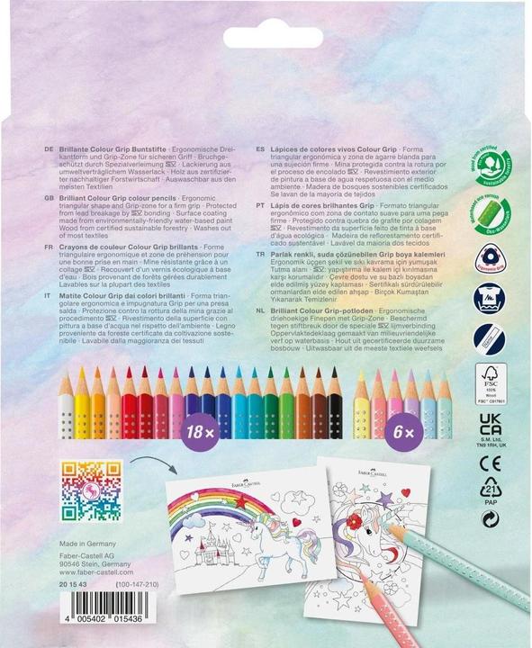 Produktbild Faber-Castell Colour Grip Einhorn (Mehrfarbig, 24 x)