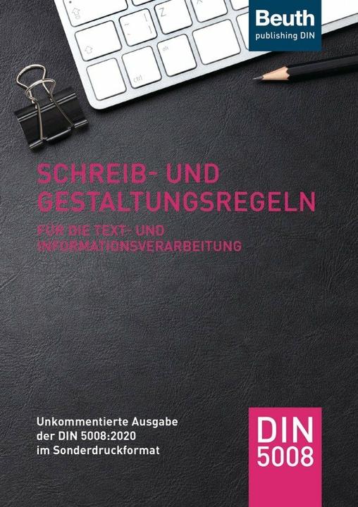 Immagine prodotto Schreib- und Gestaltungsregeln für die Text- und Informationsverarbeitung (Tedesco, DIN e.V., 2020)