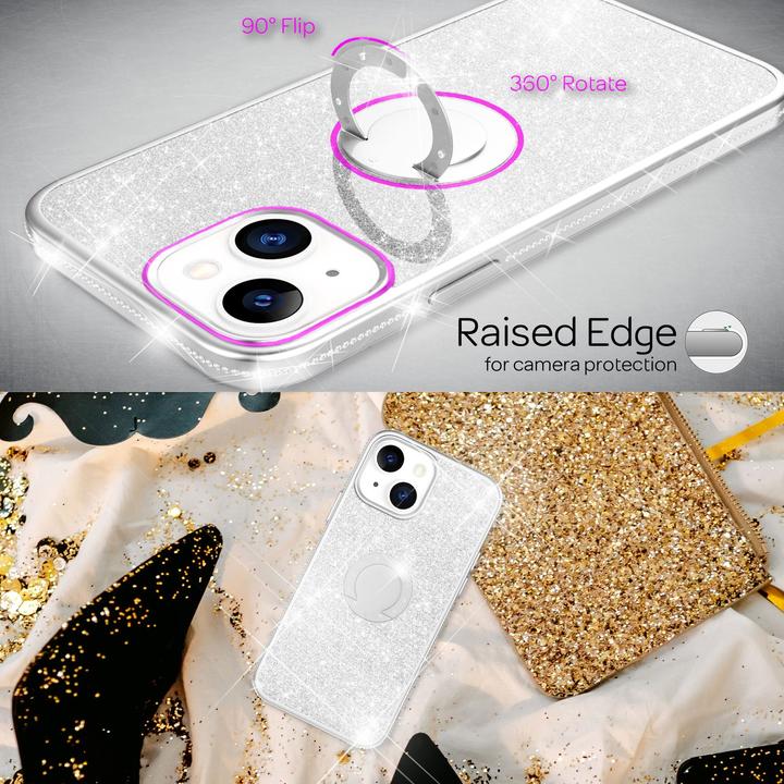 Produktbild Nalia Ring Glitzer Silikon Hülle (Apple iPhone 13 mini)