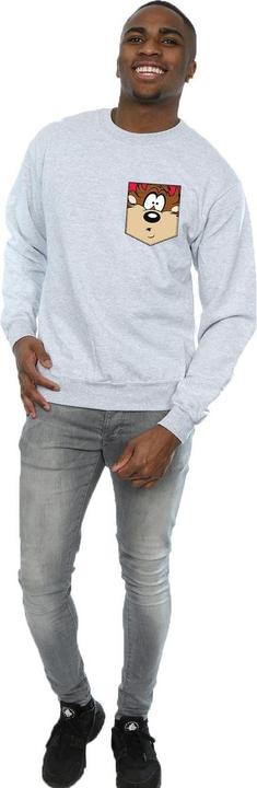 Produktbild Looney Tunes Tasmanian Devil Face Faux Pocket Sweatshirt (3XL)