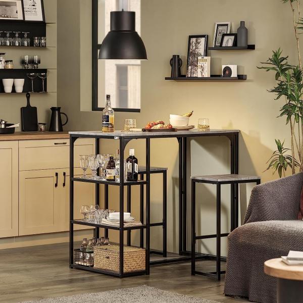 Produktbild SoBuy Bartisch Mit 2 Stühlen (110 x 97 x 60 cm)