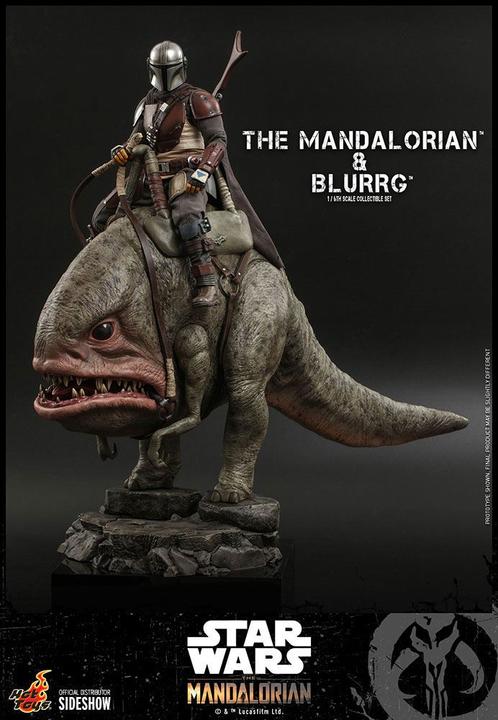 Image du produit Hot Toys Star Wars The Mandalorian pack 2 figurines 1/6 The Mandalorian & Blurrg 37 cm