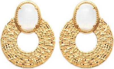 Actual product image Lara Gold plated EARRINGS - MOONSTONE
