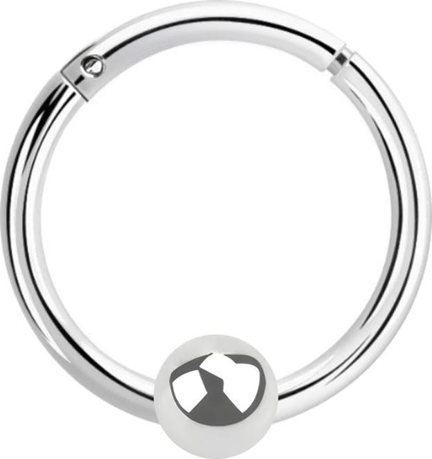 Star Piercing Micro Segmentring klappbar silber mit Kugel (ohne Messing, 925 Sterlingsilber)
