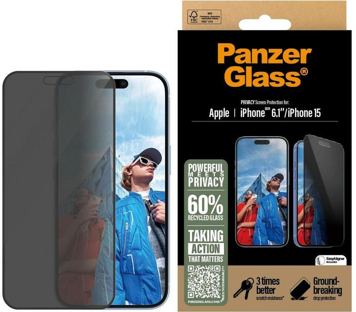 PanzerGlass Ultra-Wide Fit (1 Piece, Apple iPhone 16, Apple iPhone 15)