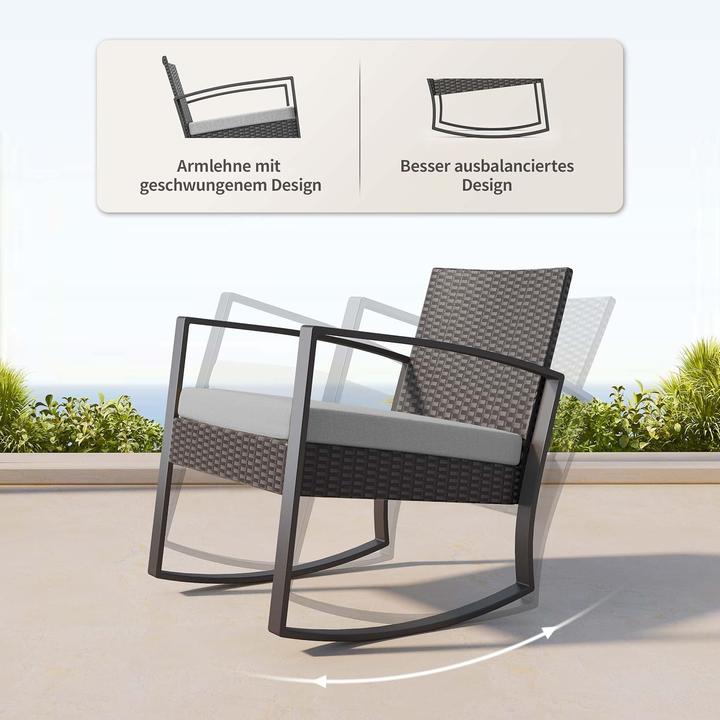 Immagine prodotto Milkii Gartenmöbel Set, zwei Stühle & Tischchen, Beige