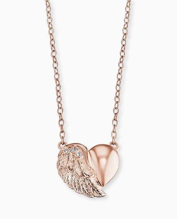 Image du produit Engelsrufer Collier Ailes de coeur or rose (Argent 925, 44 cm)