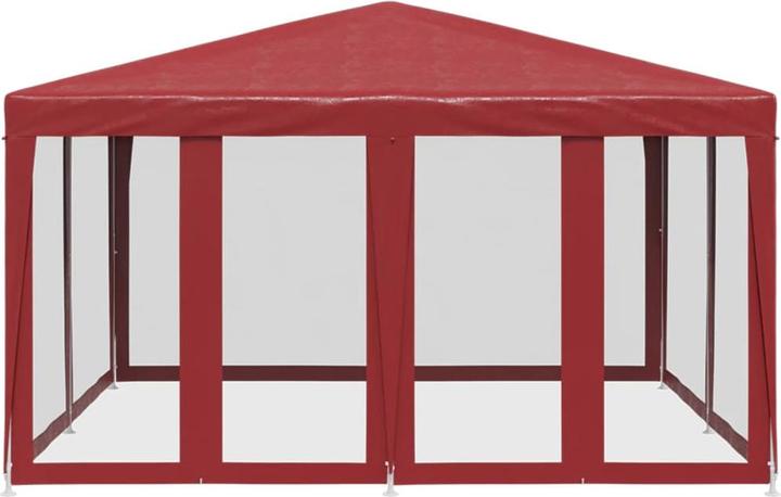 Produktbild VidaXL Partyzelt Pavillon Festzelt mit 8 Mesh-Seitenteilen Rot 4x4m HDPE (400 cm, 400 cm)