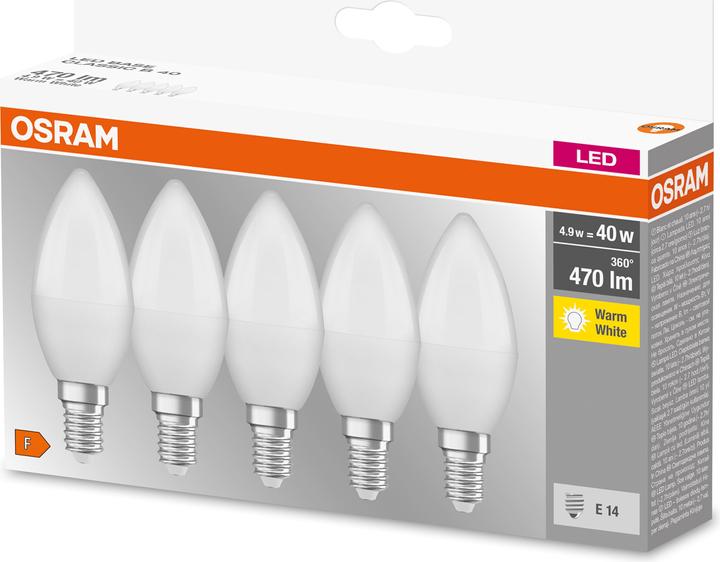 Produktbild Osram Classic B (E14, 4.90 W, 470 lm, 5 x, F)