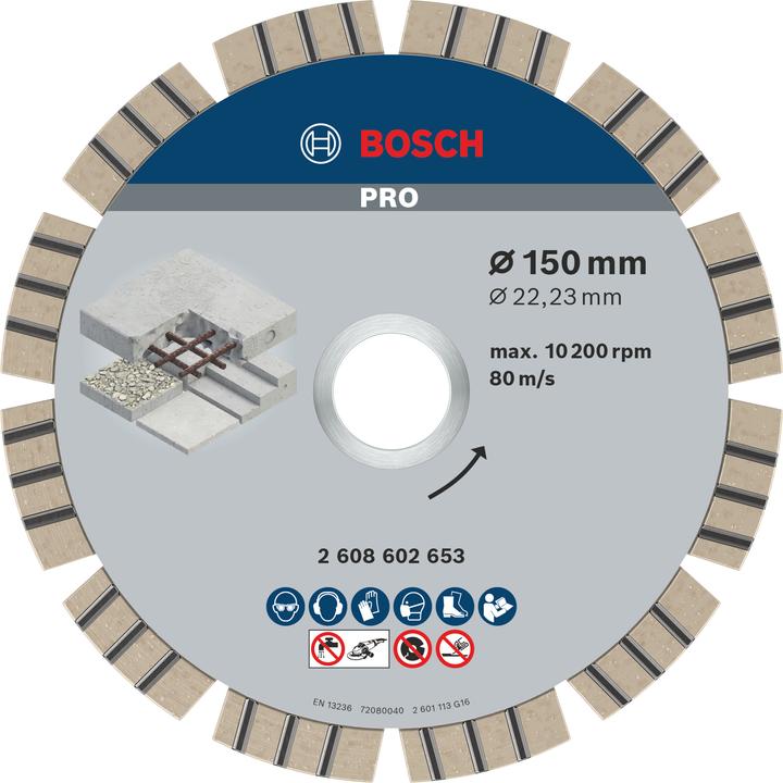 Image du produit Bosch Professional Zubehör Disque diamant PRO Concrete, 150 x 22,23 mm