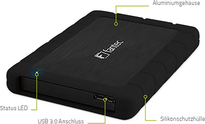 Actual product image Fantec Alupro U3 Case Black (2.5")