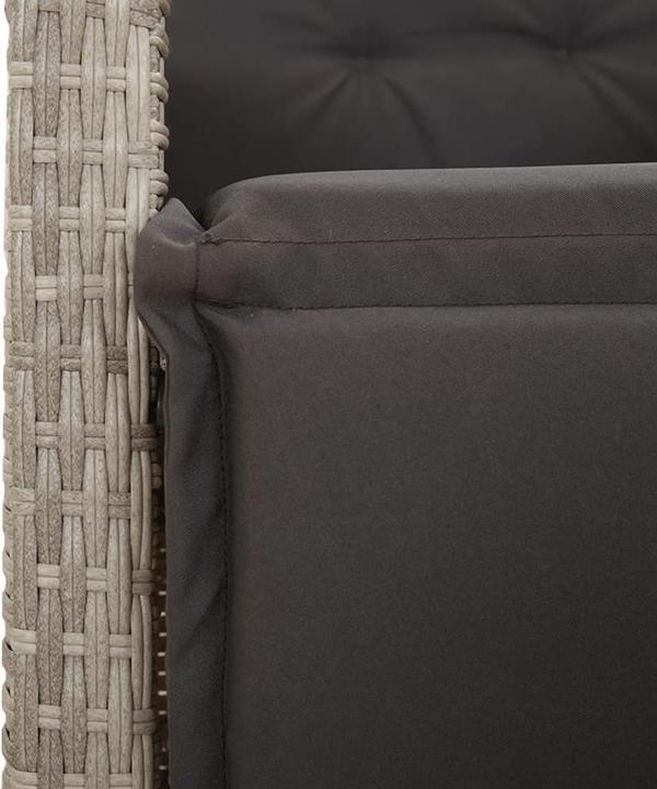 Immagine prodotto VidaXL Mobili da giardino set da pranzo set da giardino gruppo di sedute 7pcs grigio chiaro poly rattan (80 cm)