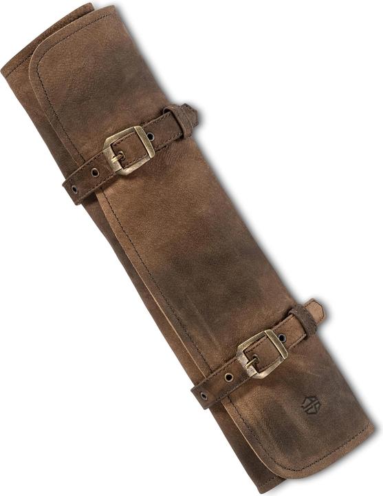 Image du produit Angus Stoke Sacoche en cuir pour couteaux, marron foncé antique