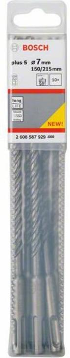 Immagine prodotto Bosch Professional Zubehör Trapano a percussione SDS plus-5, 7 x 150 x 215 mm, confezione da 10 pz. (7 mm)