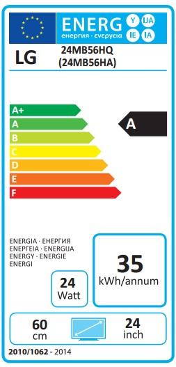 Energy Label LG 24MB56HQ-B (1920 x 1080 pixels, 23.80")