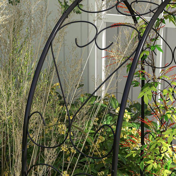 Produktbild Swisshandel24 Rosenbogen Torbogen, Stahl 125x37x230 cm Gartenbogen für Kletterpflanzen Schwarz (125 cm, 37 cm)