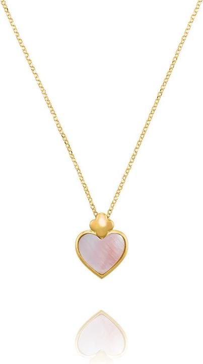 Produktbild Charles Garnier PASSION Herz-Anhänger-Halskette aus Goldsilber und rosa Perlmutt (Goldsilber und rosa Perlmutt)