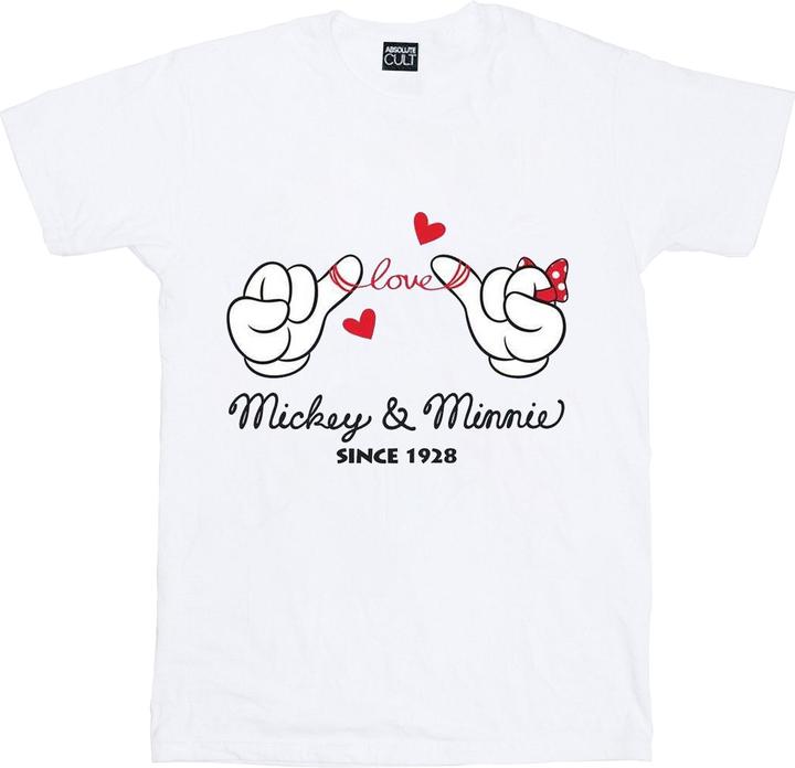 Actual product image Disney Womens/Ladies Mickey Mouse Love Hands Cotton Boyfriend T-Shirt (XXL)
