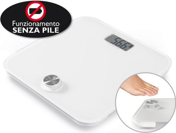 Immagine prodotto Macom Smart Body Scale Bilancia pesapersone elettronica con funzionamento senza batterie Quadrato Bi (180 kg)