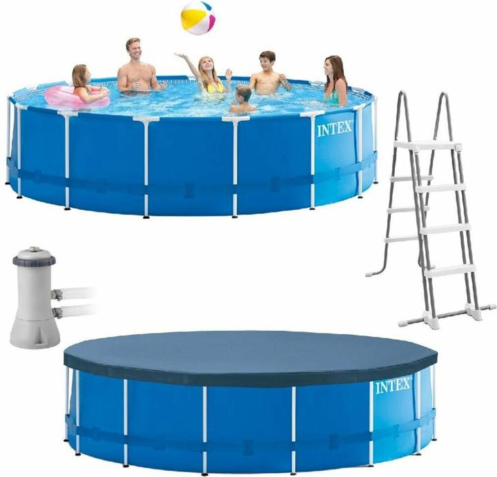 Actual product image Intex 4.57M X 1.22M METAL FRAME POOL SET (Ø 457 x 122 cm)