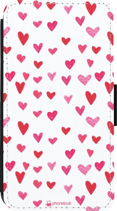 Actual product image PhoneLook Wallet Cover Black Valentine 2022 Many Pink Hearts (Apple iPhone 13 mini)