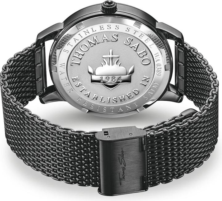 Immagine prodotto Thomas Sabo Elementi di natura nera (Orologio da polso analogico, 42 mm)