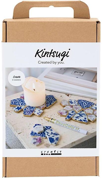 Creative - Kreativ Set Kintsugi, Untersetzer, Blau, Gold, Rosa, Weiss, 1 Pck - ()