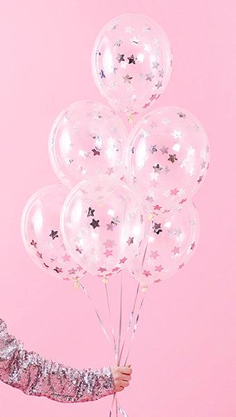 Produktbild Partydeco Sternen Konfetti Luftballons Silber