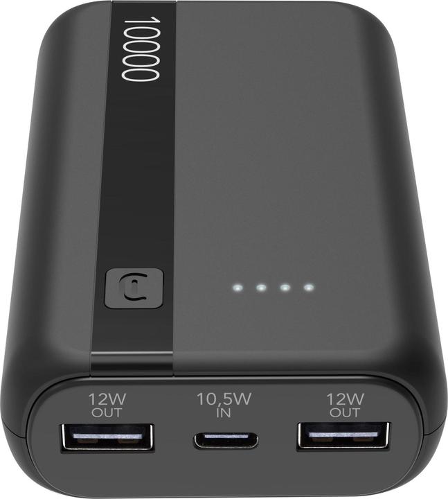 Image du produit Cellularline Banque de puissance 10000 - Noir (10000 mAh, 12 W)