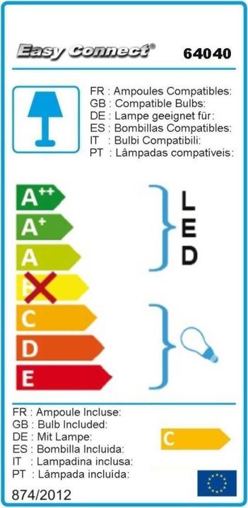 Label énergétique Easy Connect Colonne lumineuse (420 lm, E27, IP44)