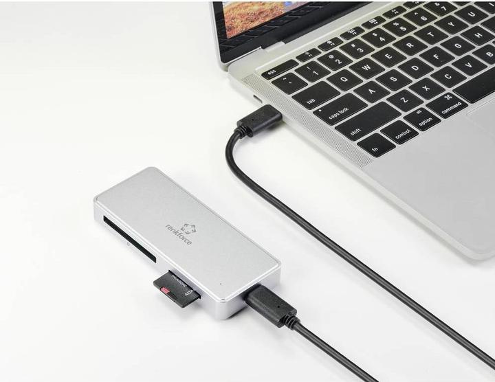 Actual product image Renkforce External USB 3.2 Gen1 (USB 3.0) Memory Card Reader and Hub USB-C (USB, USB-C 3.2 Gen 1)