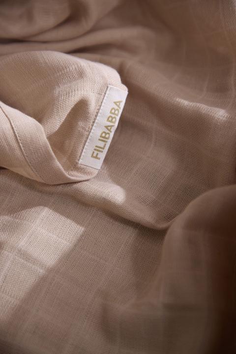 Actual product image Filibabba Muslin Swaddle Diaper 120x120 cm GOTS - Warm Grey (120 cm)