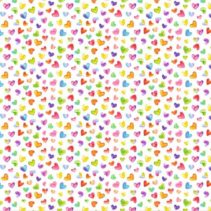 Image du produit Ursus Dépliants en papier transparent "Coeurs multicolores", env. 15 x 15 cm (115 g/m², 50 x)