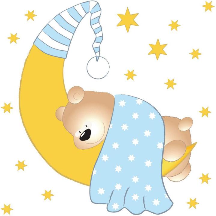 Actual product image Trenddeko Bear, moon and stars + luminous stars (60 x 60 cm)